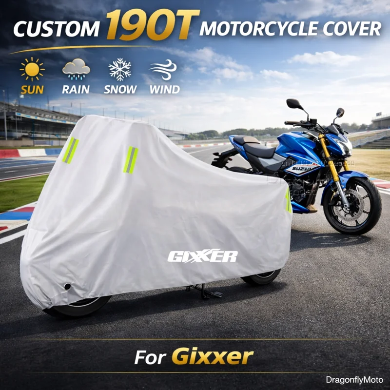 

Чехол для мотоцикла Gixxer 150 SF 150SF SF 250 SF250 GIXXER 155 250, серебристый, водонепроницаемый, защита от УФ-излучения, дождя, пыли, солнца, для улицы и дома