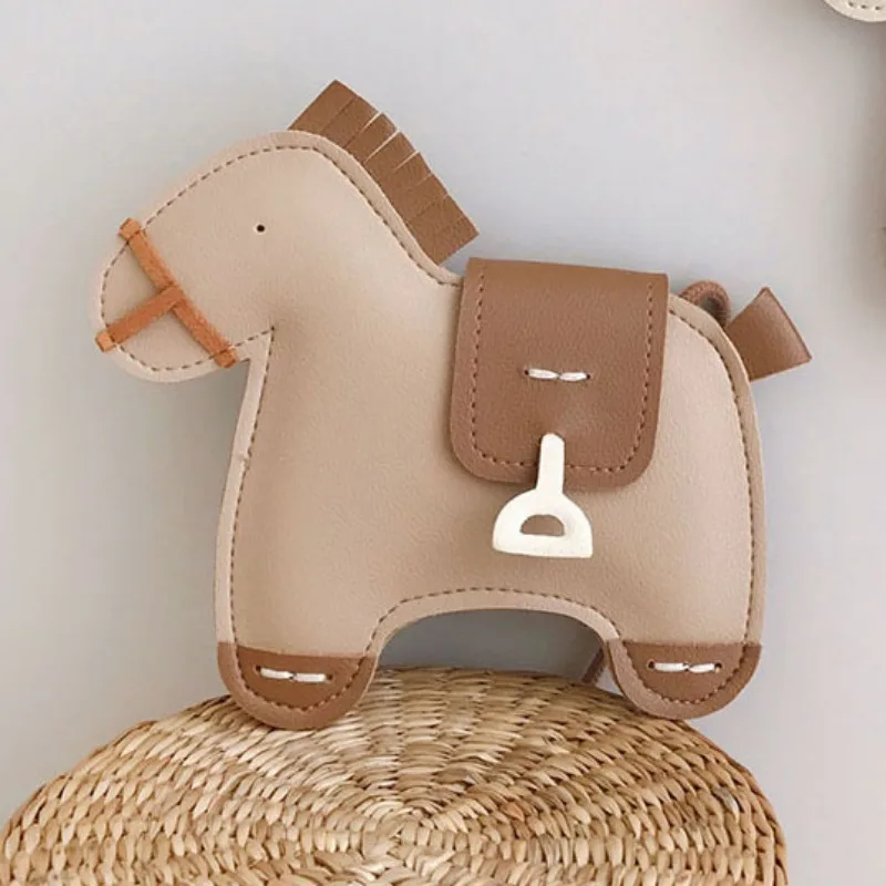 Children\'s Messenger Bag Cute Pony Crossbody Bags for Girls Cartoon Cute PU Leather Coin Purse Princess Kids Handbags Mini 가방