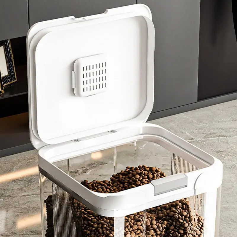 

Cat Food Bin Stackable Pet Food Container Airtight Transparent Stackable 5L Bucket For Homes Pantries Kitchens Organizing