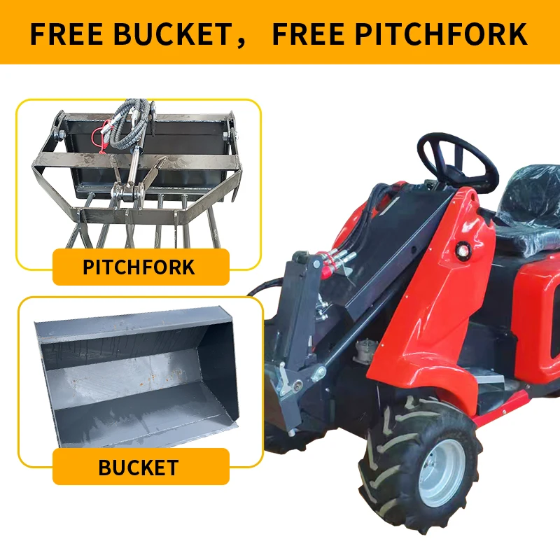 Spot ~ لودر منزلق صغير متعدد الوظائف ثلاثي العجلات، جرافة ديزل هيدروليكية خفيفة الوزن، وملحقاتها