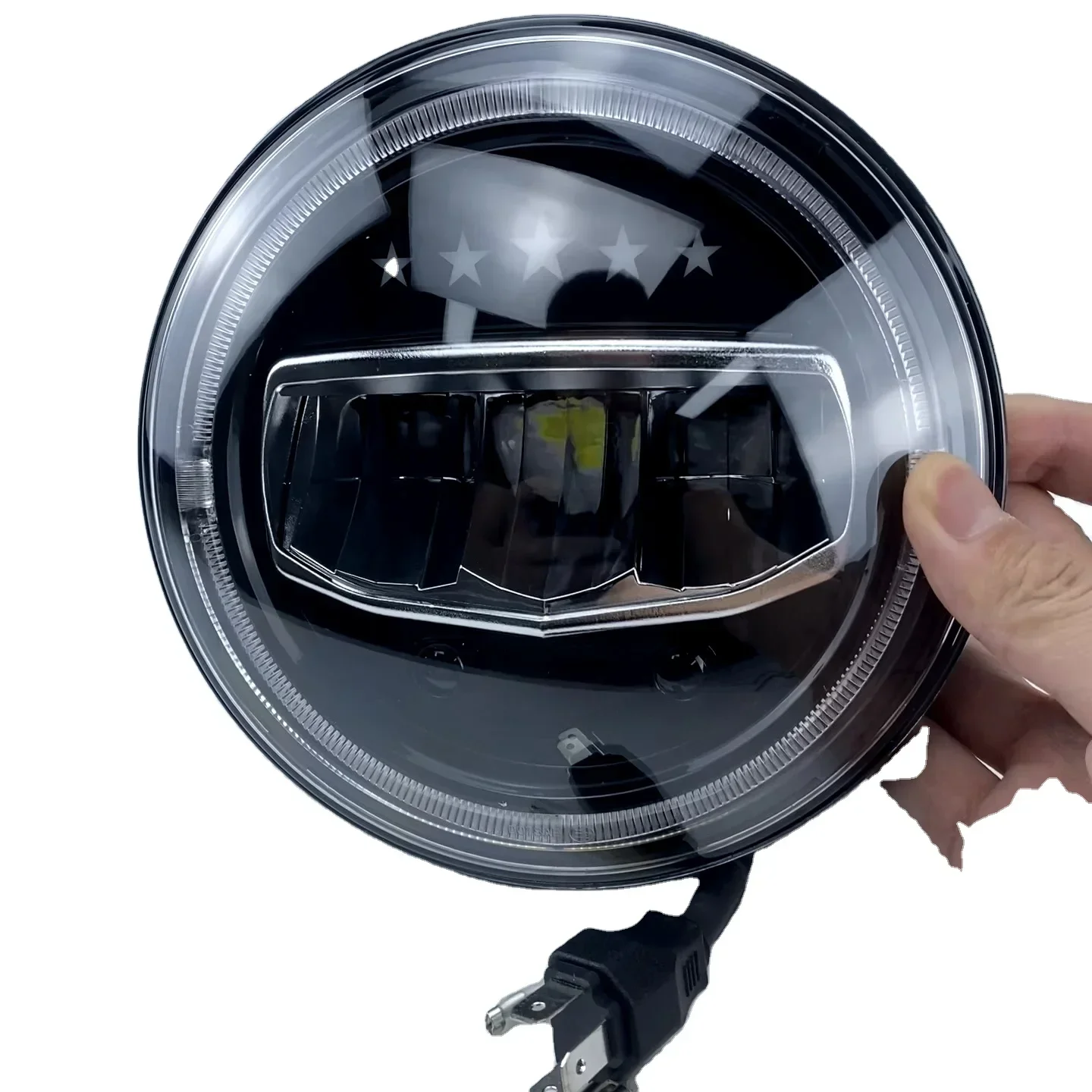 

70w star high Quality 7 inch round led headlight With Angel Eye DRL & Amber Turn Signal Light for Jeep Wranglers JK LJ CJ Humme