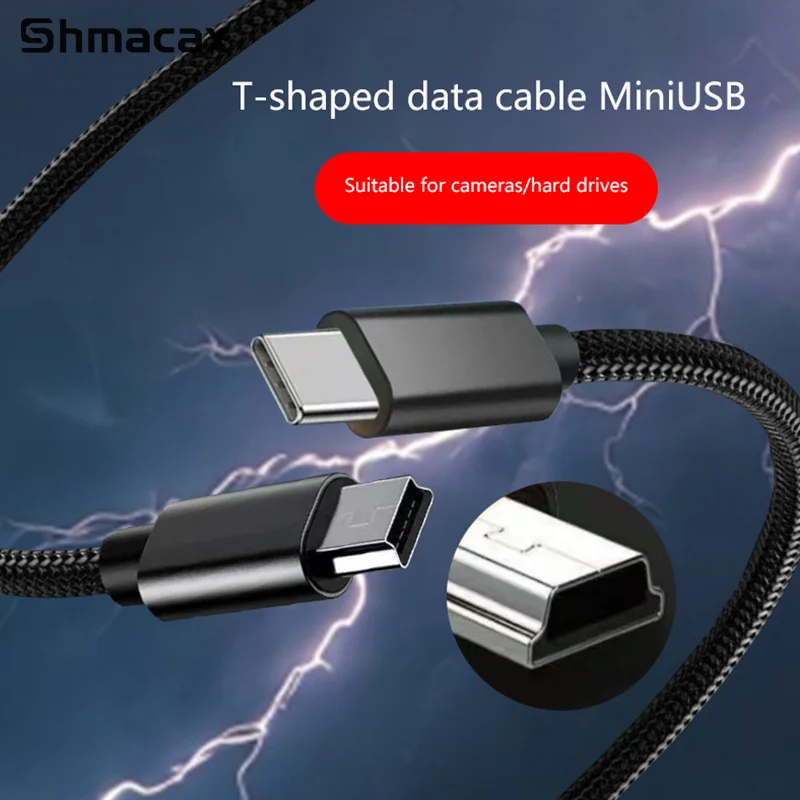 3 Meter Long Type-c To Mini USB Multi-function Data Cable Charging Cable Suitable For Camera Hard Disk Driving Recorder