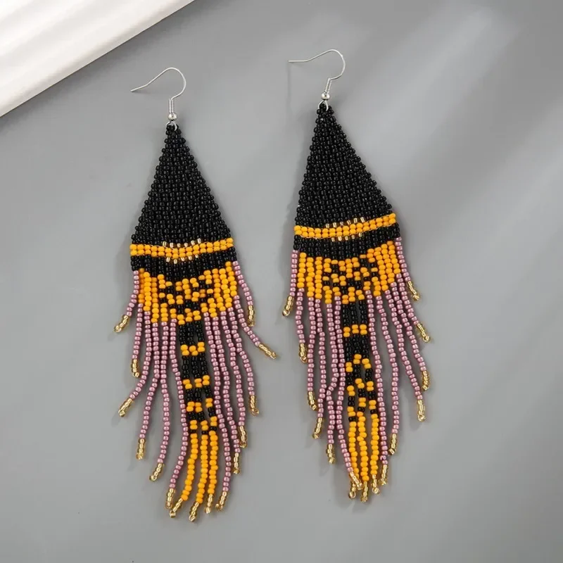 Rice bead earrings  Halloween Collection Skull Pumpkin Wacky  Tassels minimalist  Hand knitting Alloy Bohemia Beaded earrings