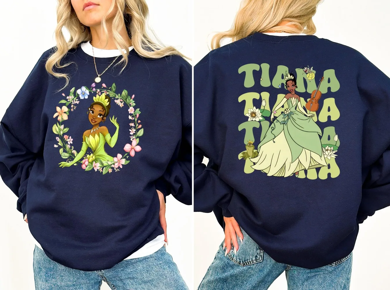سويت شيرت ديزني برينسيس تيانا، سويت شيرت ديزني لاند برينسيس تريب برينسيس تيانا والضفدع، سويت شيرت بقلنسوة مملكة سحرية