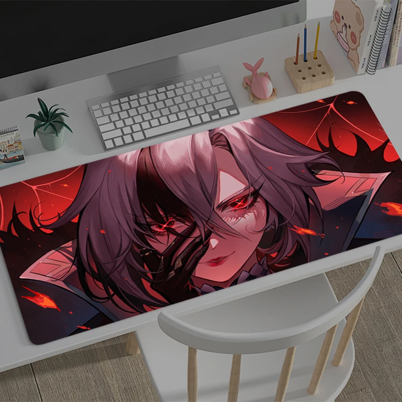 

Gaming Mousepad Genshin Impact Arlecchino Anime Mouse Mat Office Gamer Computer Mouse Pad Print Desk Mat PC carpet Big Mousepad