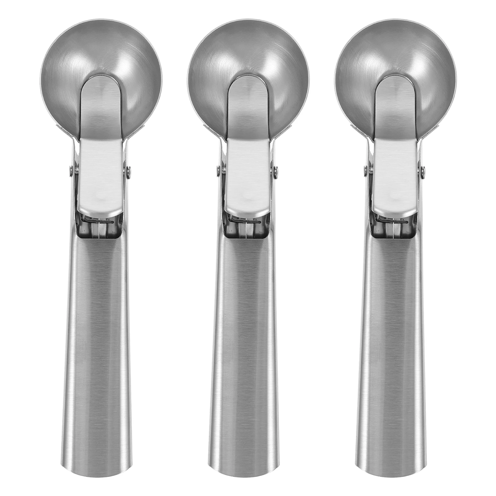

3 Pcs Ice Cream Scoop Stainless Steel Fruit Ball Maker Dessert Spoon Kitchen Tools Non Rust Melon Baller Smooth Surface Easy