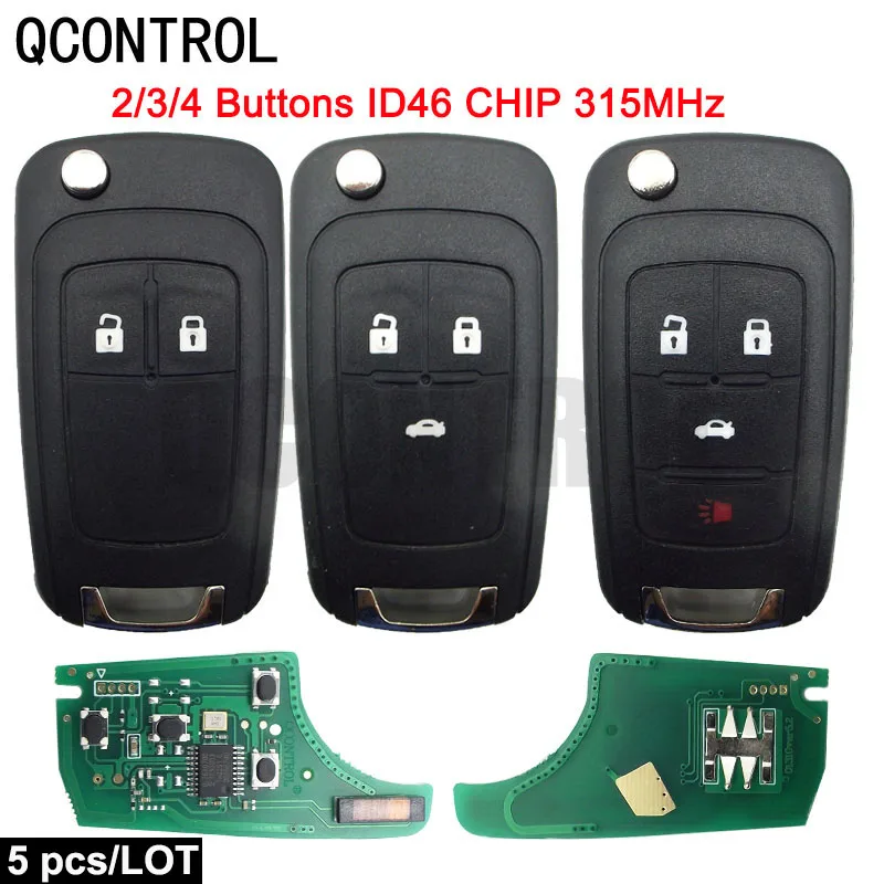 

QCONTROL Car Remote Key Fit for Chevrolet Malibu Orlando Cruze Aveo Spark Sail 2/3/4 Buttons 315MHz Auto Control Alarm