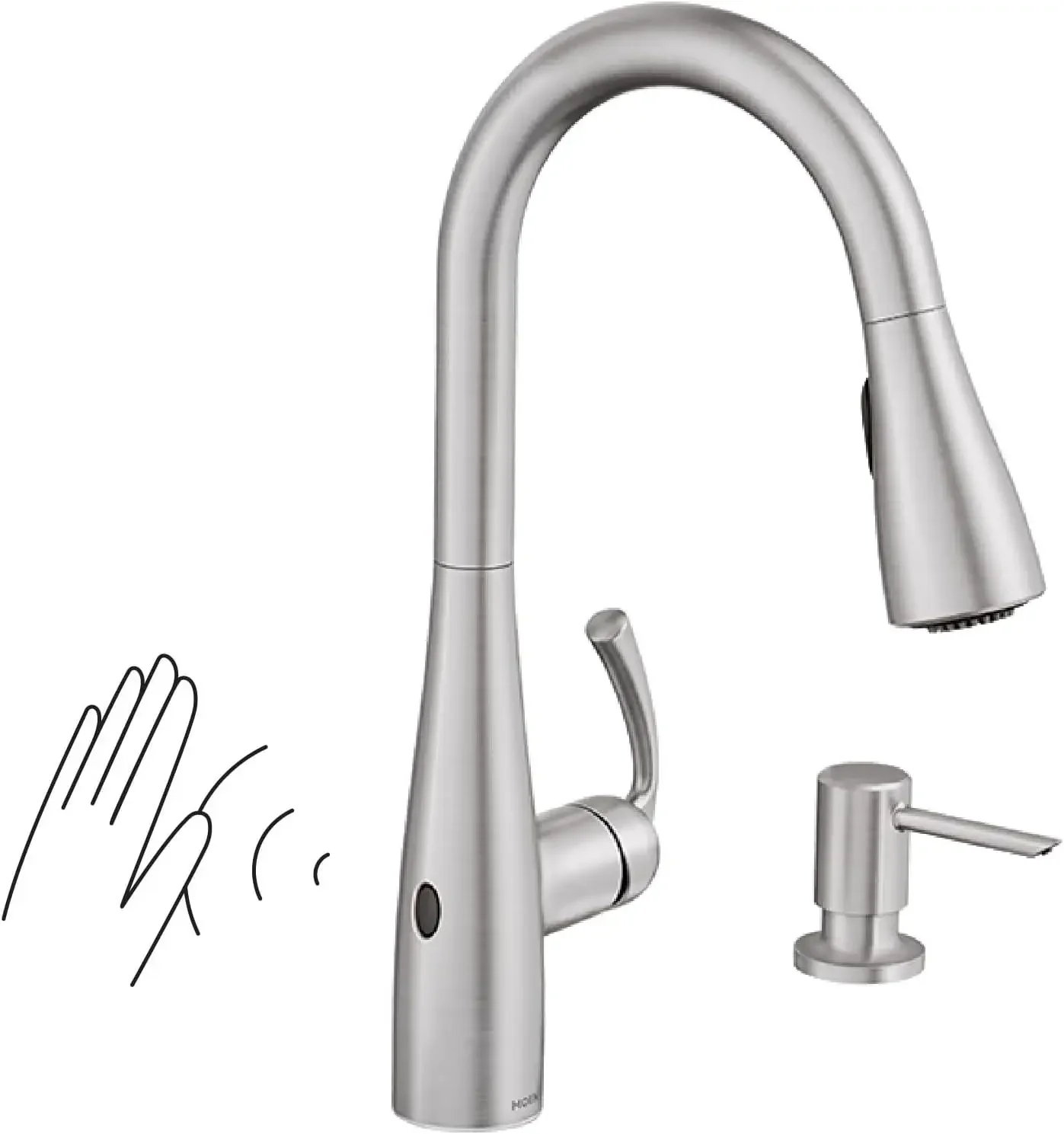 

Essie Spot Resist Stainless Touchless One-Handle Kitchen Faucet, Motion Activated Pull Down Kitchen Sink Faucet with Soap