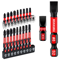 Geinxurn Impact 1inches/2inches Screwdriver Bit Set, S2 Alloy Steel Magnetic Mixed Head Driver Bit Set with Base
