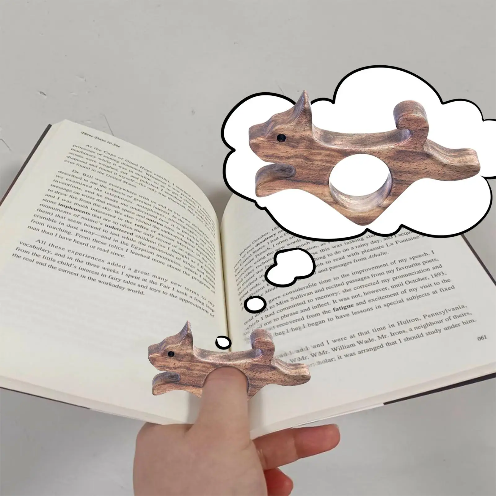 Hundförmiger Daumen-Buchseitenhalter, Ring, freihändige Lesehilfe, niedliches Lesezeichen, Geschenk für Leser und Studenten, Buchliebhaber, Freunde
