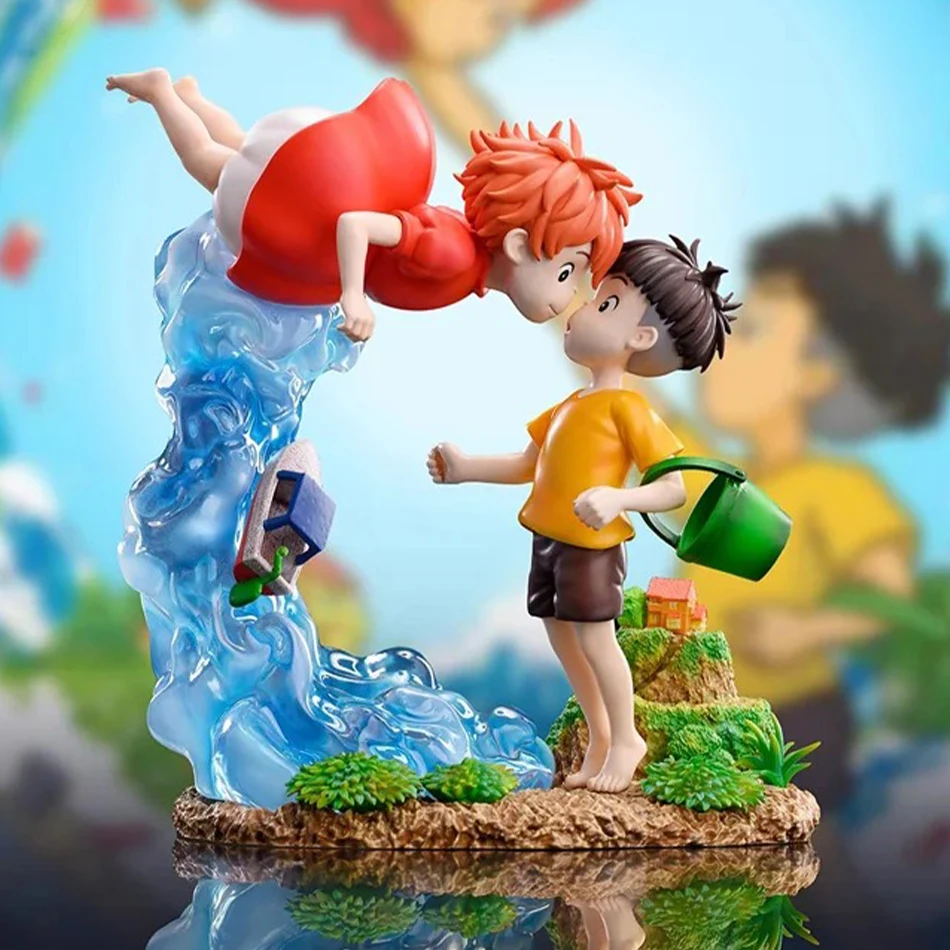 Figuras de anime Golden Fish Himeji, estatua decorativa hecha a mano, regalo de animación, modelo de juguete de Sosuke en el acantilado de Boniu.