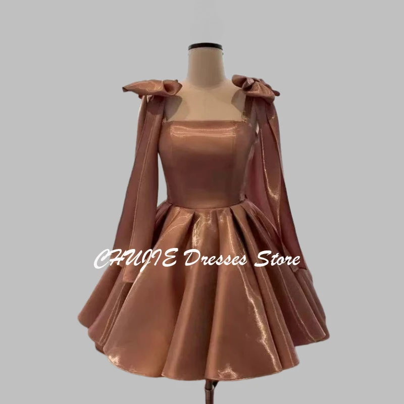 

A Line Ruched Princess Dress Women Cocktail Dresses Glitter Organza vestidos graduación Customized Wedding Party Birthday Gowns
