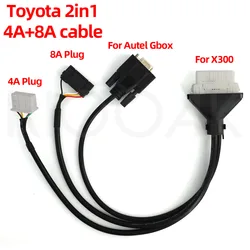 2 in 1 Directly Programming Cable 4A And 8A Cable for Toyo-ta 4A 8A Remote Programming Work For Autel GBox X300 DP PAD2 Cable