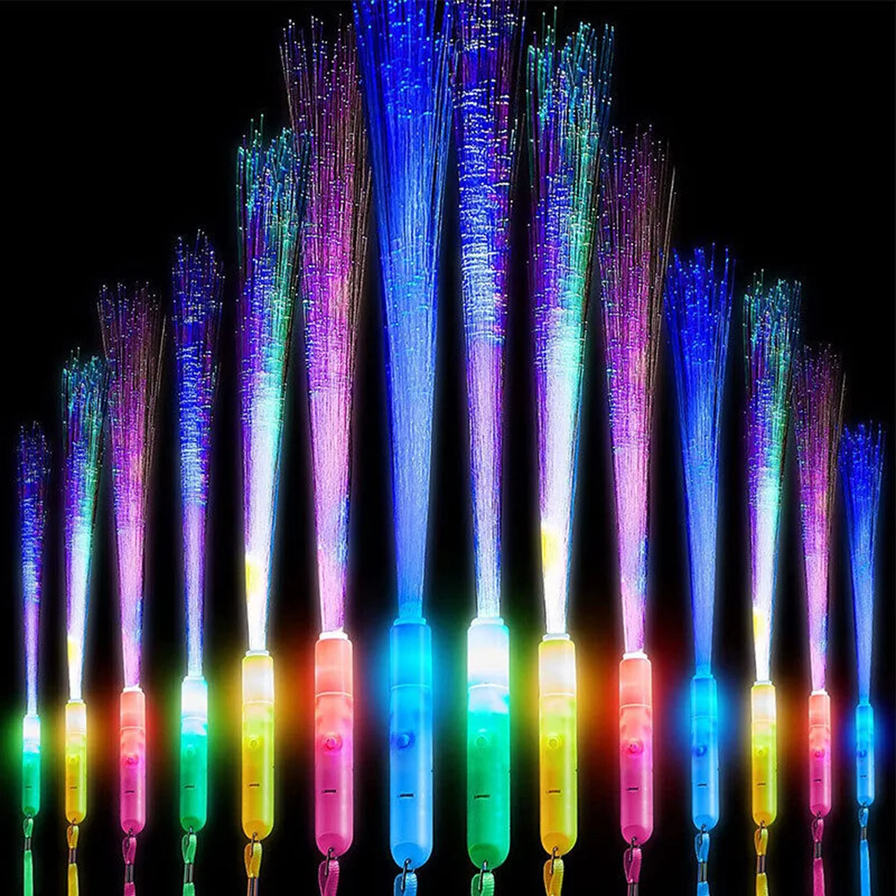 1Pc Optical Fiber Fluorescent Stick Glow Stick LED Bar Glowing  Party Wedding Props Luminous Concert 