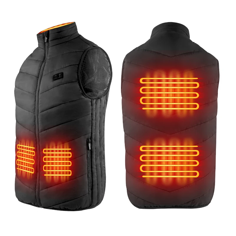 Men's Heated Vest USB Electric Heating Jacket Waterproof Windproof Lightweight Warm Puffer Body Warmer for Outdoor Winter