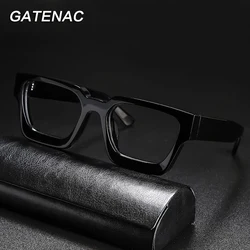Vintage Acetate Prescription Glasses Frame Men Square Transparent Optical Myopia Eyeglasses Frame Women Luxury Retro Eyewear