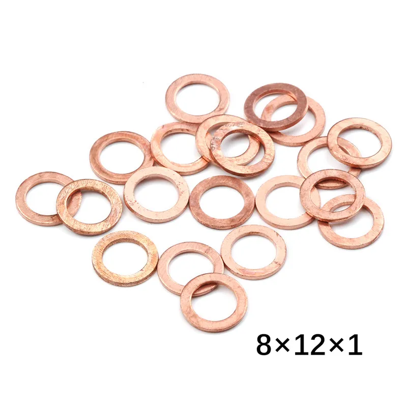 20/50pcs M6 M8 M10 M12 M14 M16 M18 M20Rondella in Rame Solido Anello Piatto Guarnizione Distanziatore Rondelle di Fissaggio Hardware 10x14x1MM