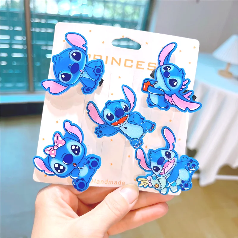 1/5 adet Disney Anime Lilo ve dikiş saç bantları Kawaii dikiş firkete karikatür lastik bant saç accessogirl kız hediyeler oyuncak