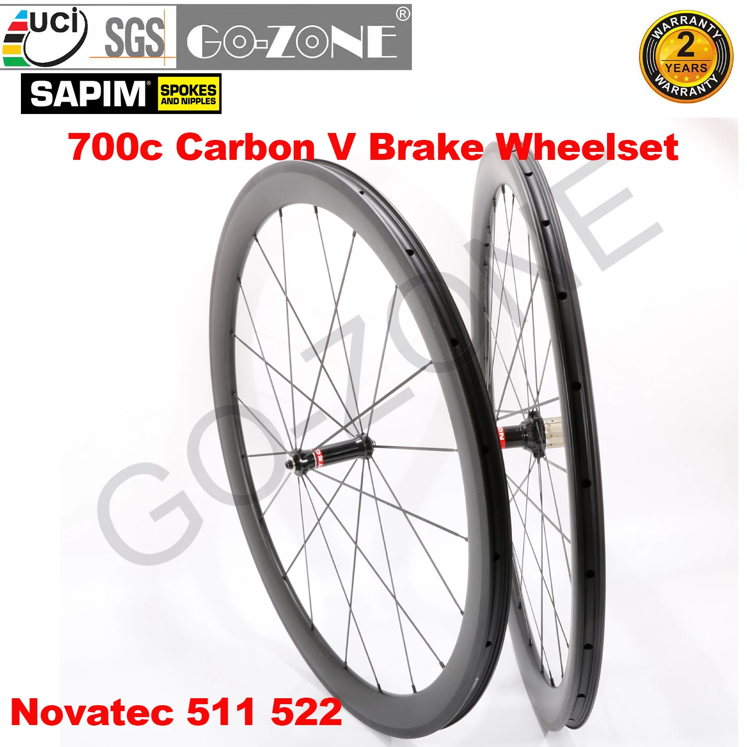 

Straight Pull Clincher Tubeless Tubular Carbon 700c Wheelset Novatec511 522 Sapim Basalt Brake Edge Carbon Road Rim Brake Wheels