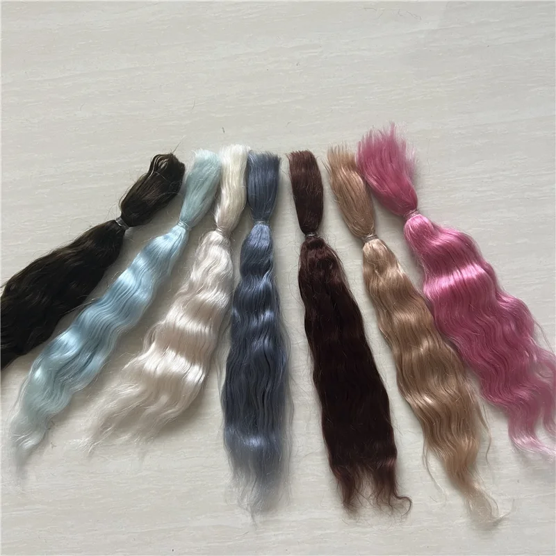 New Reborn ตุ๊กตา Mohair นมสีน้ําเงินเข้มชากาแฟสีน้ําตาลเข้มสีสําหรับตุ๊กตา Reborn Handrooted ผมวิกผม