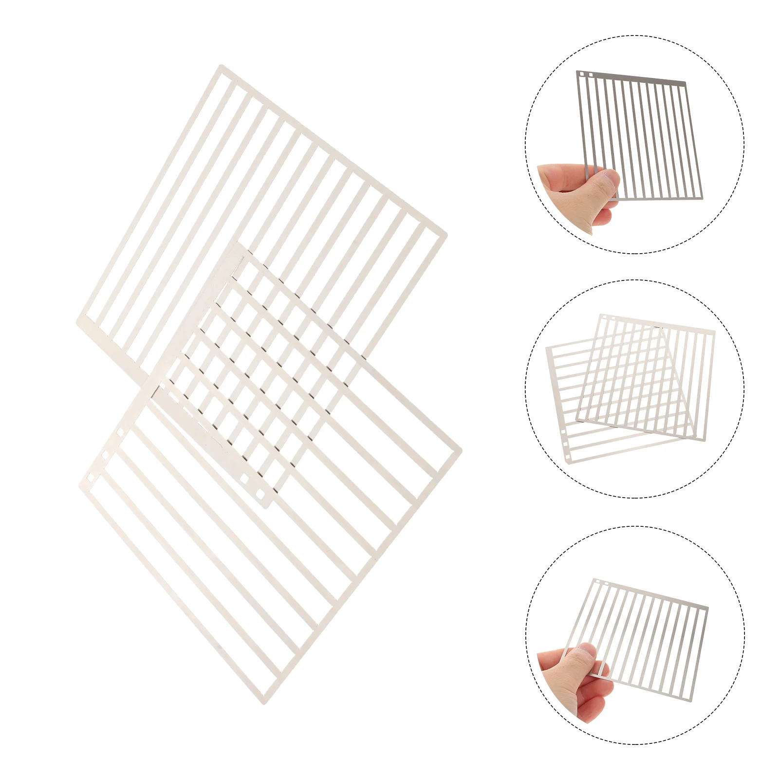 

2pcs Diamond Art Ruler Set Stainless Steel Precision Drill Placement Tool For Diy Rhinestone Alignment Grid