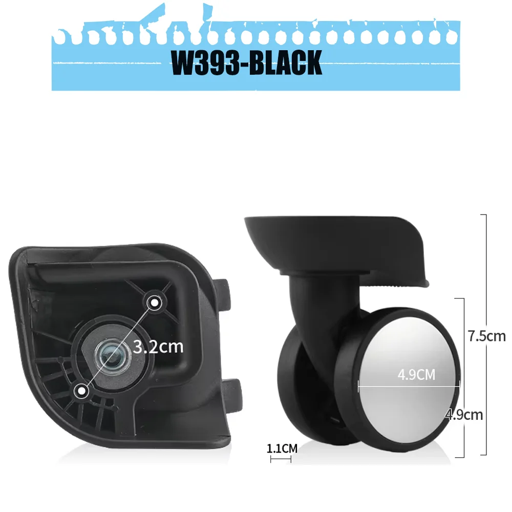 Heavy Load Suitcase Swivel Casters - 300lbs Capacity, Anti-Shock Rubber, Fits Most Standard Travel Bags