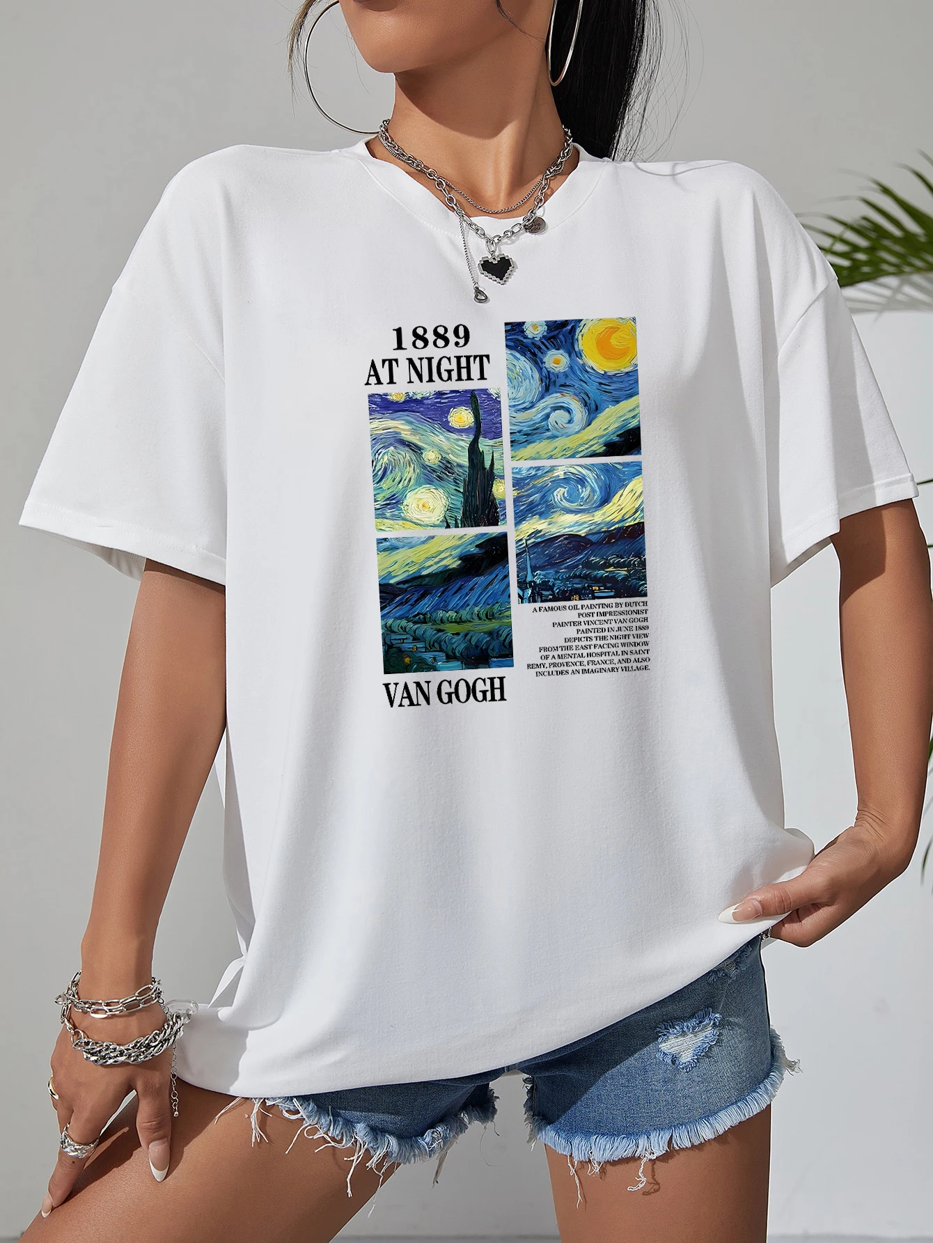 Art Painting Graphic Harajuku T-shirts for Women Men Crewneck Oversized Comfortable T Shirts American Style Street Fashion Tees