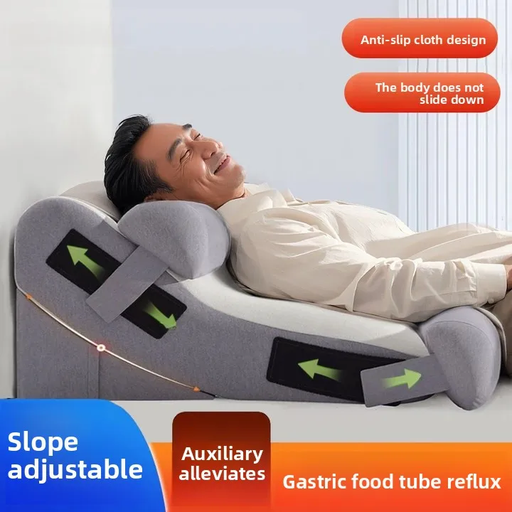 Elderly Bedside Slope Pillow Anti-reflux Geriatric Care Half-Lie Backrest Pad Bile Prevention Acid Reflux Pillow  Mem...
