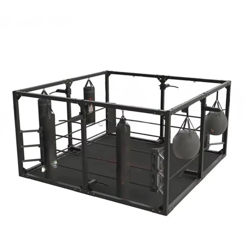 New Multi Function Boxing Ring With Hanging Boxing Bag Track Fitness Training Customized