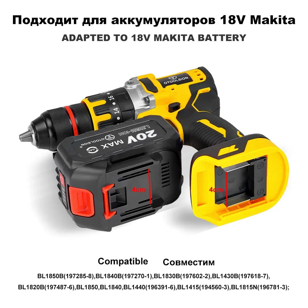 OTOOLSION 20V 13mm Brushless Impact Drill Cordless Screwdriver 120Nm Ice Drill Screwdriver Suitable for Ice Fishing Power Tools