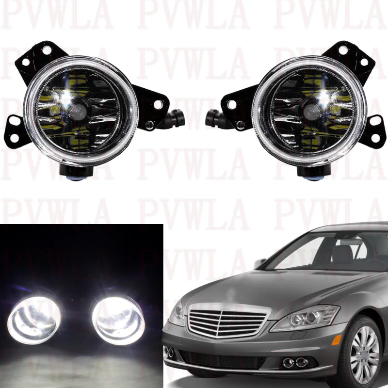 

Pair Car Front LED Fog Light Lamp With Bulbs 2128200956 2128201056 For Benz S400 2010 2011 2012 2013 Left and Right Side