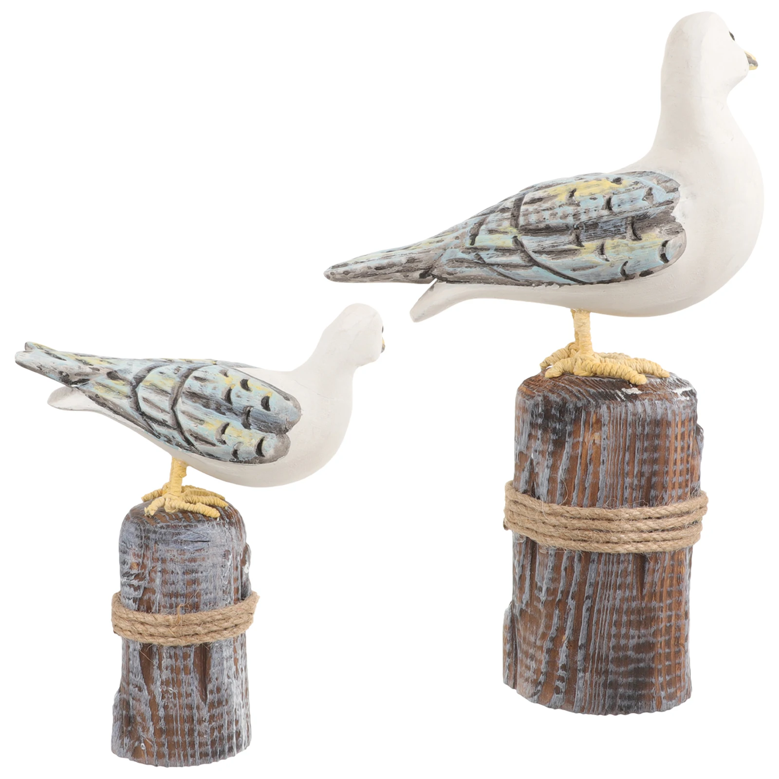 

2pcs Mediterranean Style Wooden Bird Ornament Home Craft For Living Room Bedroom Cabinet Decoration Gift Big Small Set Wood