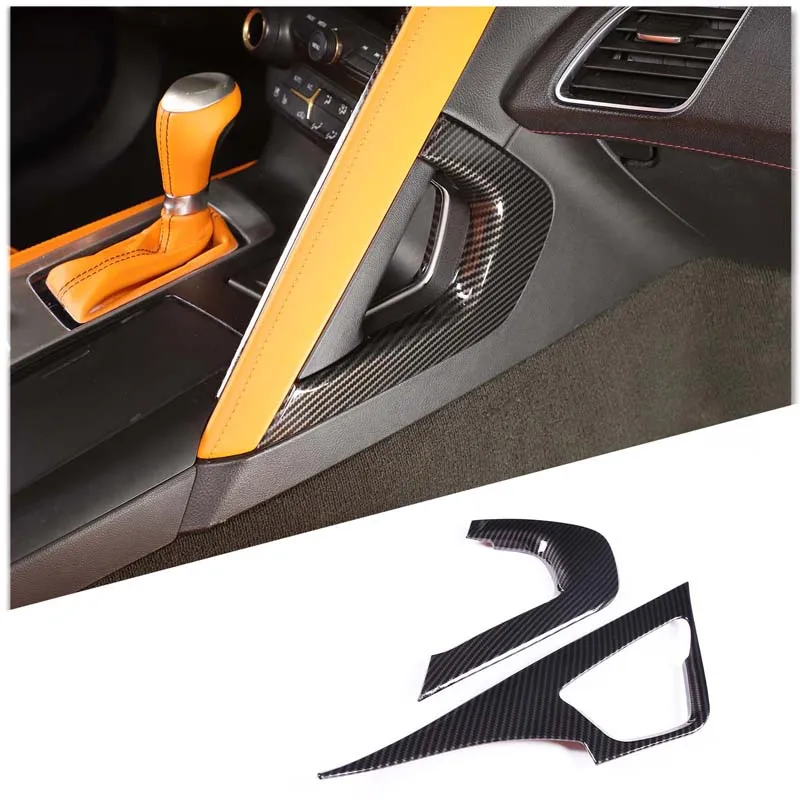 

ABS Carbon Fiber For Chevrolet Corvette C7 14-19 Car Center Control Handle Decorative Frame Cover Trim Interior Car Accessories