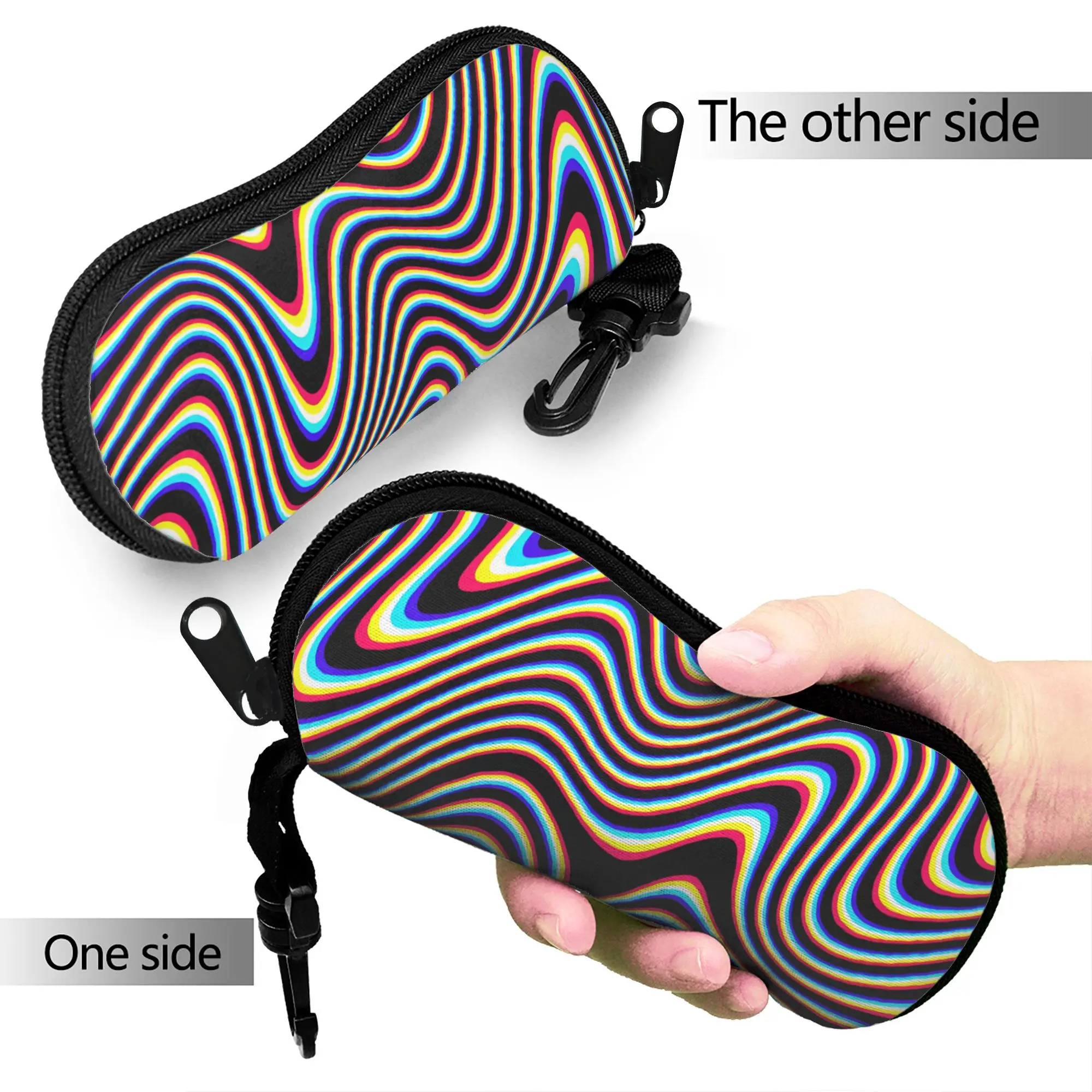 Abstract Swirl Disorder Glasses Case Cover Unisex  Sunglasses Pouch Fashion Portable Eyewear Box Outdoor Eyeglass Protector