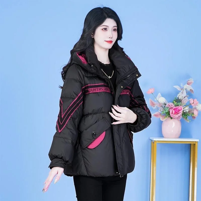 Down Cotton Jacket Women Parkas Hooded  Winter Casual All-Match Cotton Clothing Keep Warm Bread Service Female Outerwear