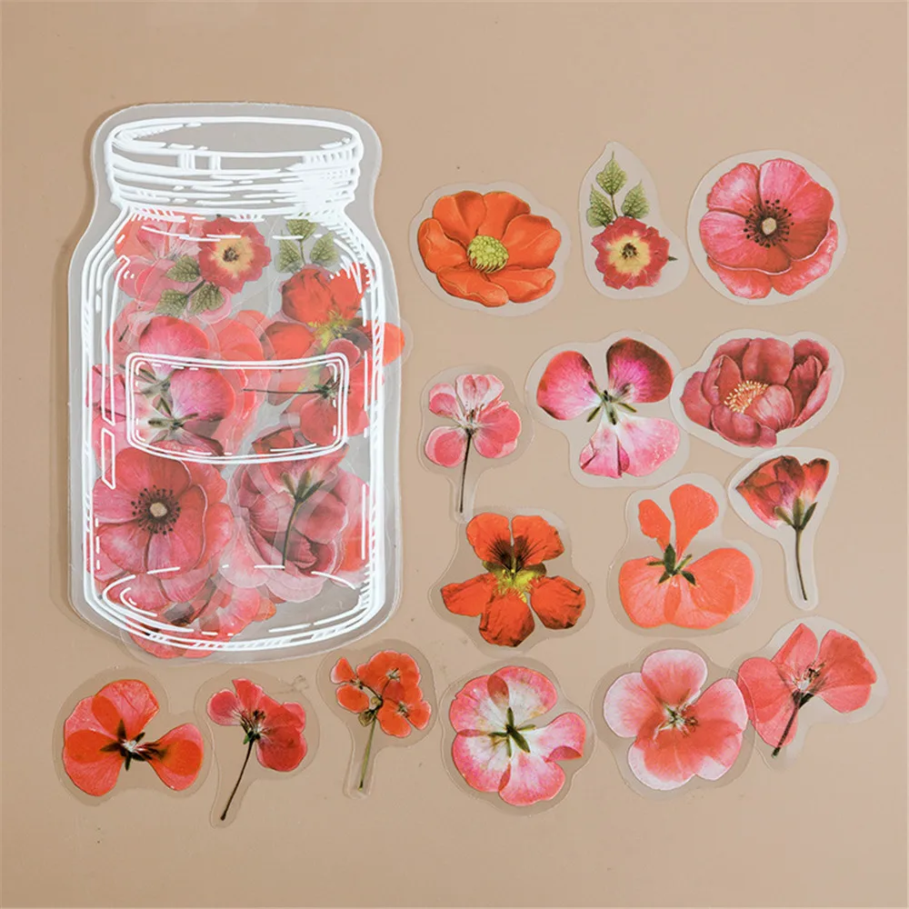 35pcs Pet Transparent Decorative Stickers Bookmark Stickers Multipurpose Scrapbook Decor Stickers Diy Dried Flower Specimen Clip