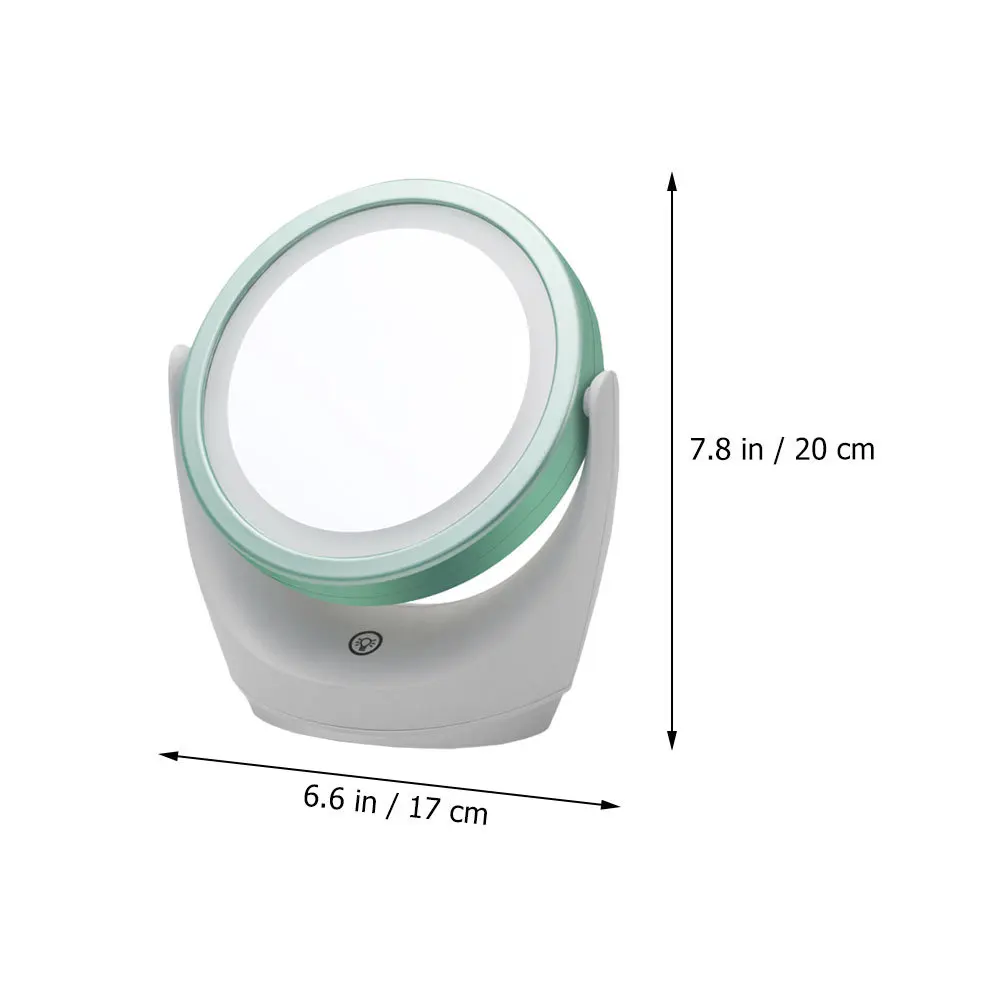 1 個スマート調光 LED 化粧鏡 360 回転デスクトップバニティミラークリア反射高解像度ドレッシングテーブル用