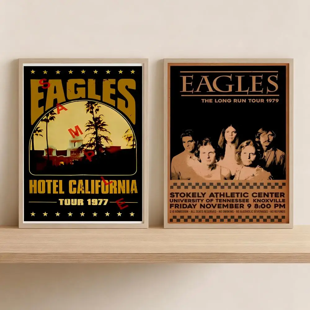 E-Eagles Singer Classic Band Painting Calligraphy Modern Canvas Wall Art for Bedroom & Living Room | Home Decor Gift