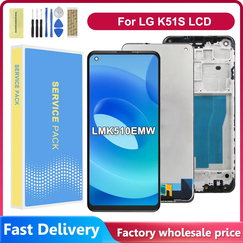 Pantalla LCD Táctil de 6.55'' K51S con Digitalizador para LG K51S K51 S LMK510EMW LM-K510EMW LM-K510, Repuestos de Reparación de Pantalla