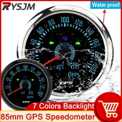 85mm GPS Speedometer With Antenna For Motorcycle Yacht Boat Car Waterproof Odometer Trip ODO COG 9-32V 7 Colors