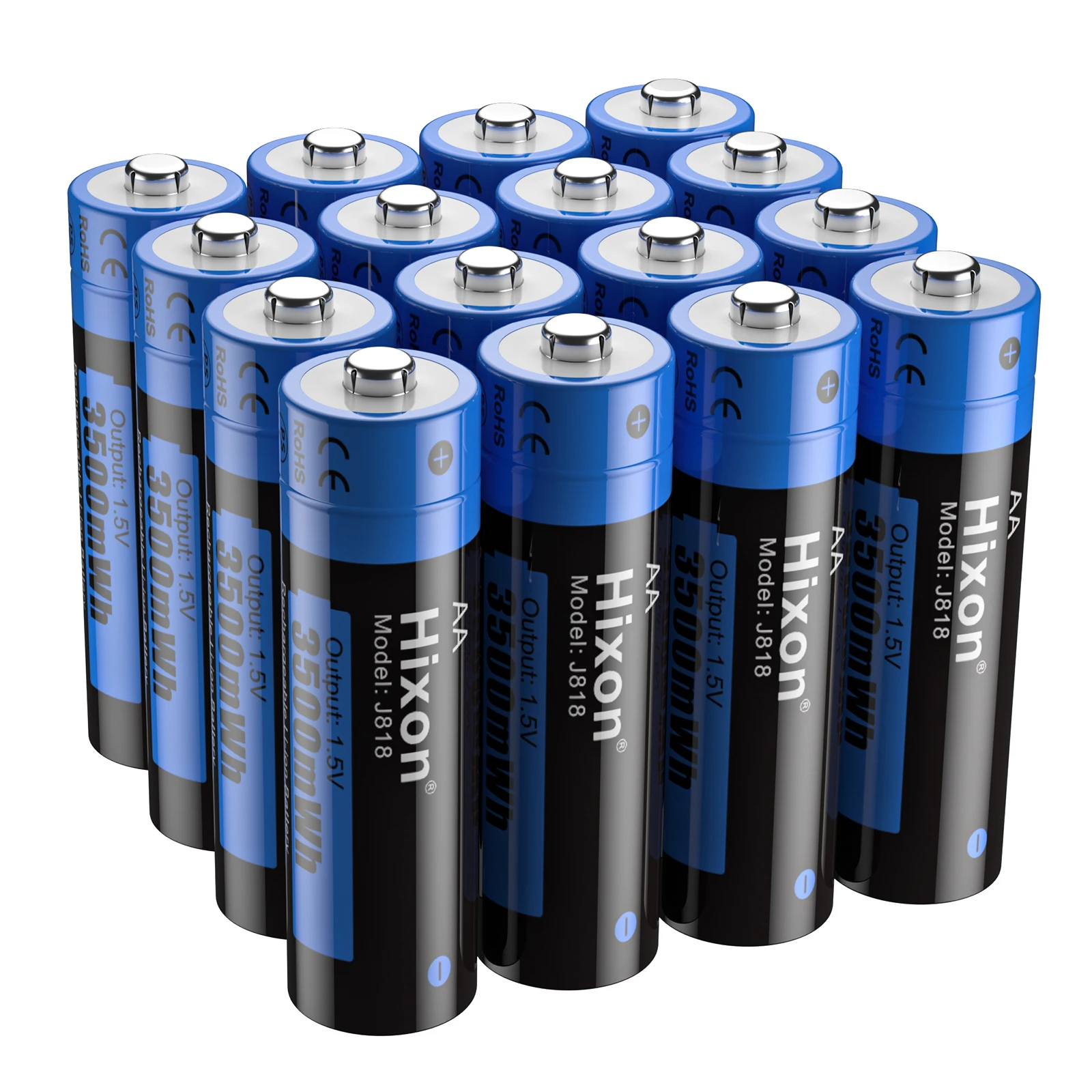 Hixon AA Li-ion Rechargeable Batteries  1.5V High Capacity of 3500mWh Super Durable, Good Energy Storage, Fast Discharge