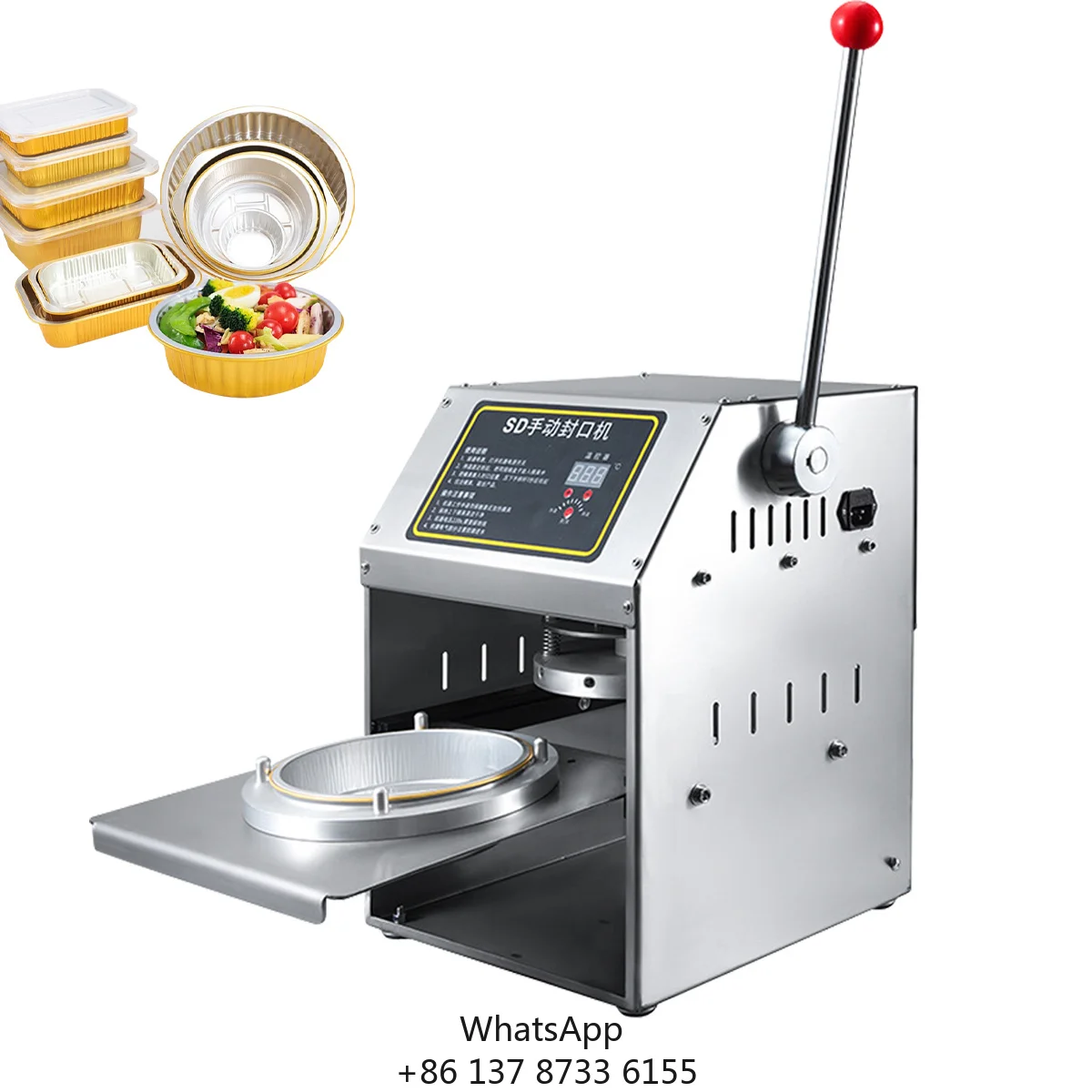 Manual Stainless Steel Food-grade Aluminum Container And Aluminum Packaging Sealing Machine