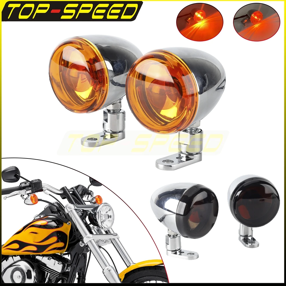 

Motorcycle Bullet Turn Signal Light Indicator Lamps For Harley Dyna Softail Low Rider FXRS FXLR FLSTS Street Fat Bob FXDF FXDB