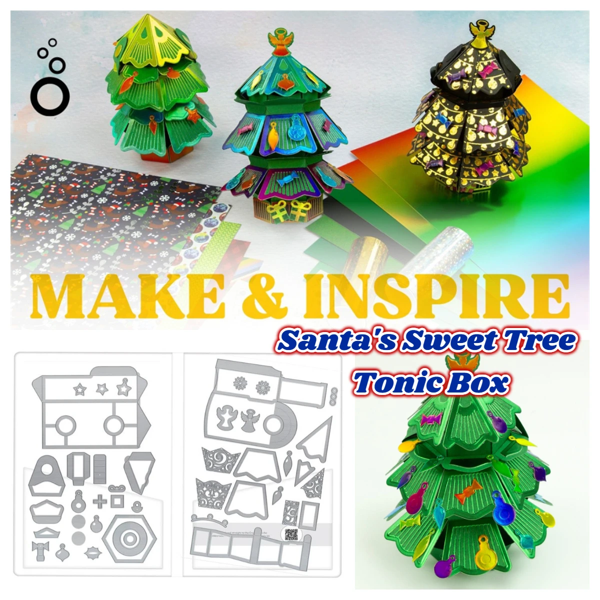 Tonic Festive Santa's Sweet Tree Christmas Halloween Gift Box Metal Cutting Dies DIY Scrapbooking Embossing Cut Craft Template
