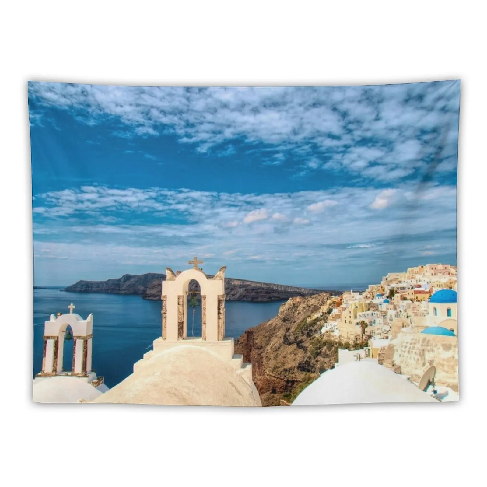 

New Beautiful Santorini Tapestry Aesthetic Room Decor Korean Carpet On The Wall Bathroom Decor Wall Tapestries