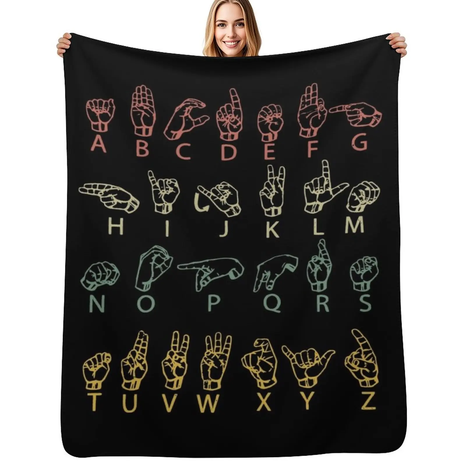 

ASL American Sign language Throw Blanket Polar Bed covers Sofa Throw cosplay anime Blankets