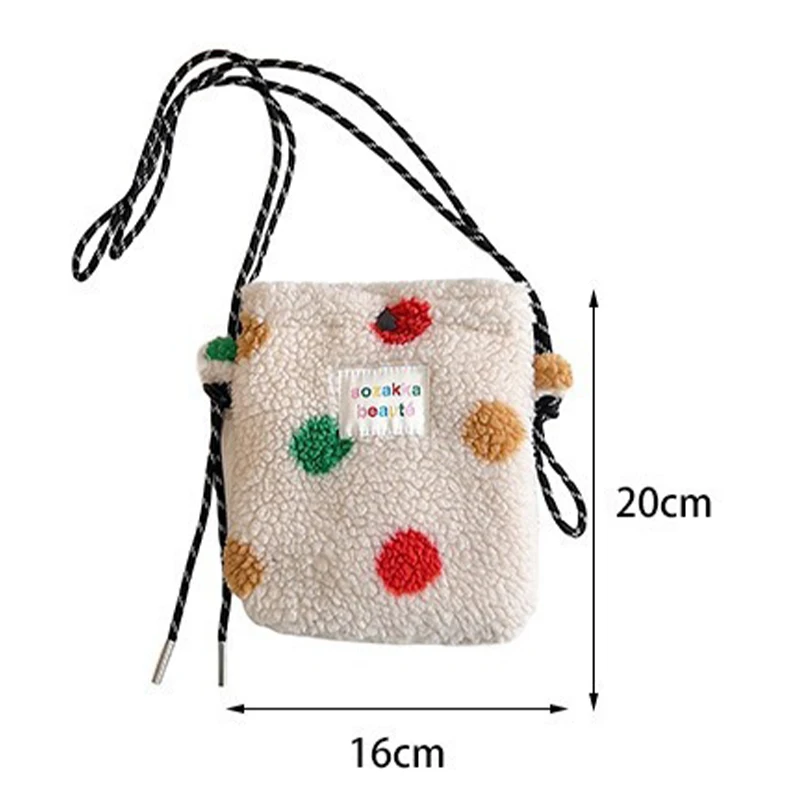 ใหม่แฟชั่น Plush Rainbow Polka Dot กระเป๋าเล็กๆน่ารักสีชมพูไหล่ Crossbody กระเป๋าผู้หญิงช้อปปิ้งกระเป๋าโทรศัพท์แบบพกพากระเป๋า