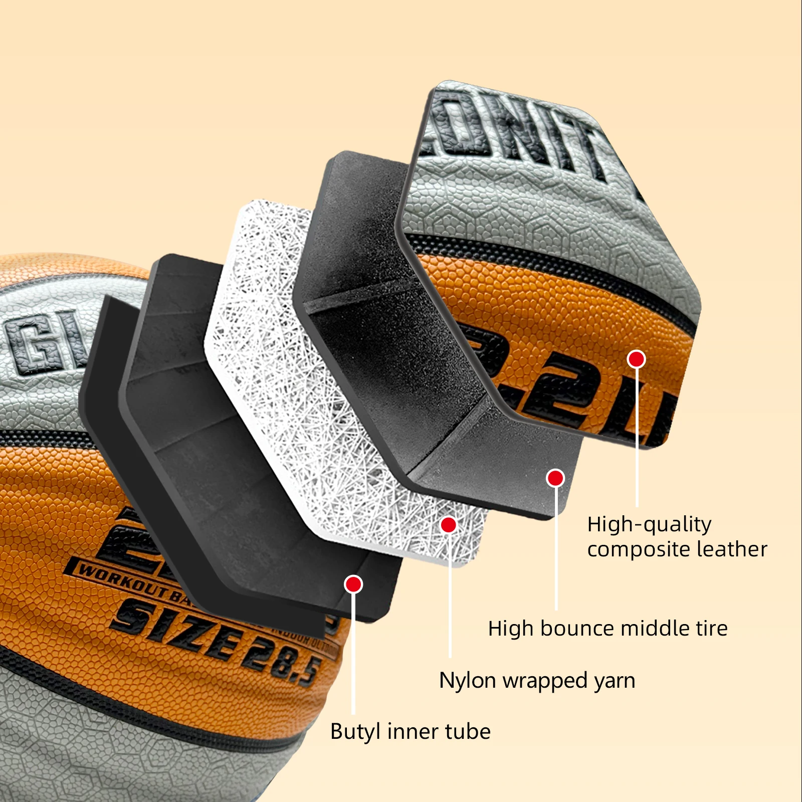 ヘビートレーニングバスケットボール、屋内/屋外用、28.5インチ/29.5インチ、2.2ポンド/3ポンド、滑り止め付き加重バスケットボール、ドリブル、パス、リバウンドスキルの向上に