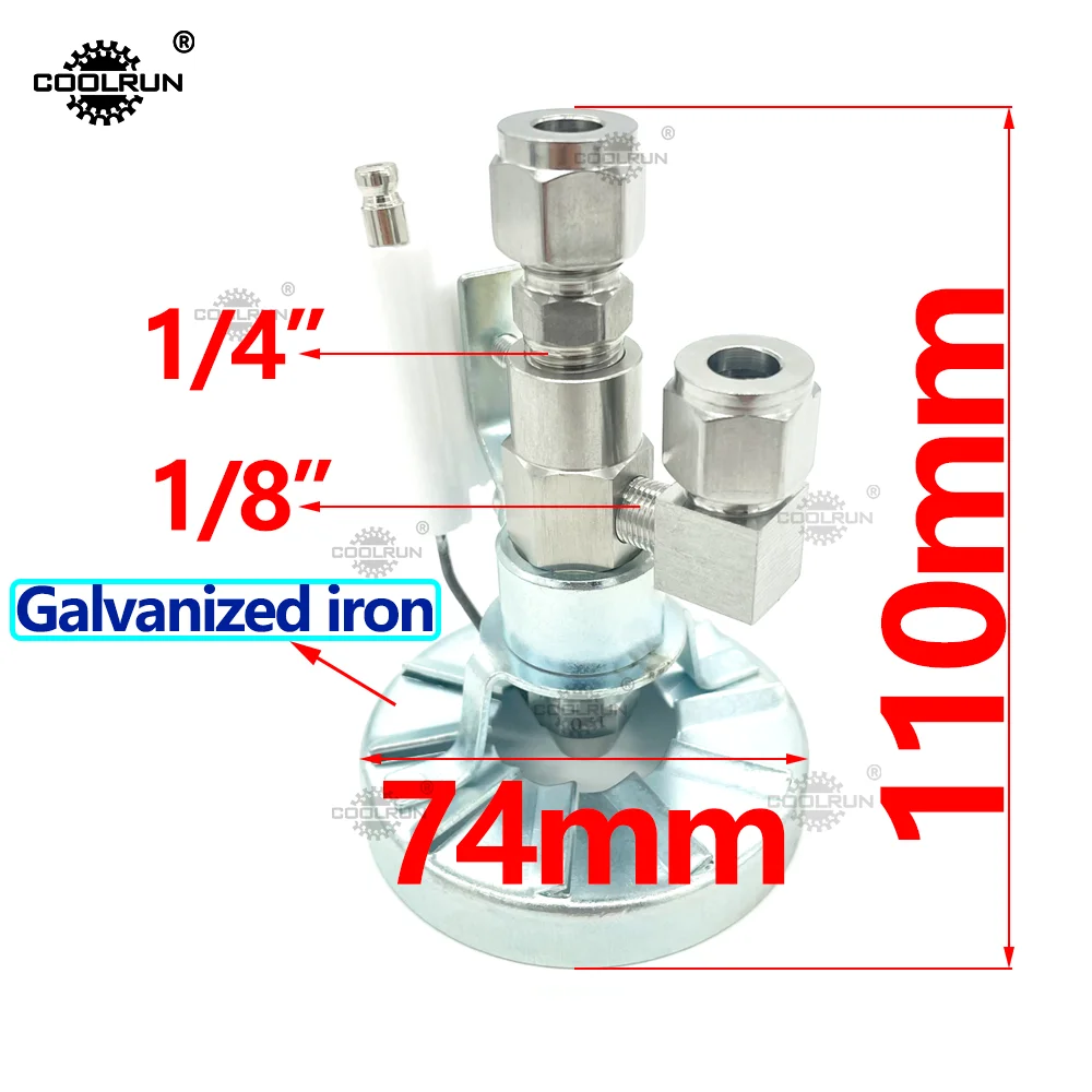 COOLRUN Siphon waste oil burner nozzle, Two-fluid air atomizing nozzle, Heavy oil waste oil small burner Stainless steel nozzle