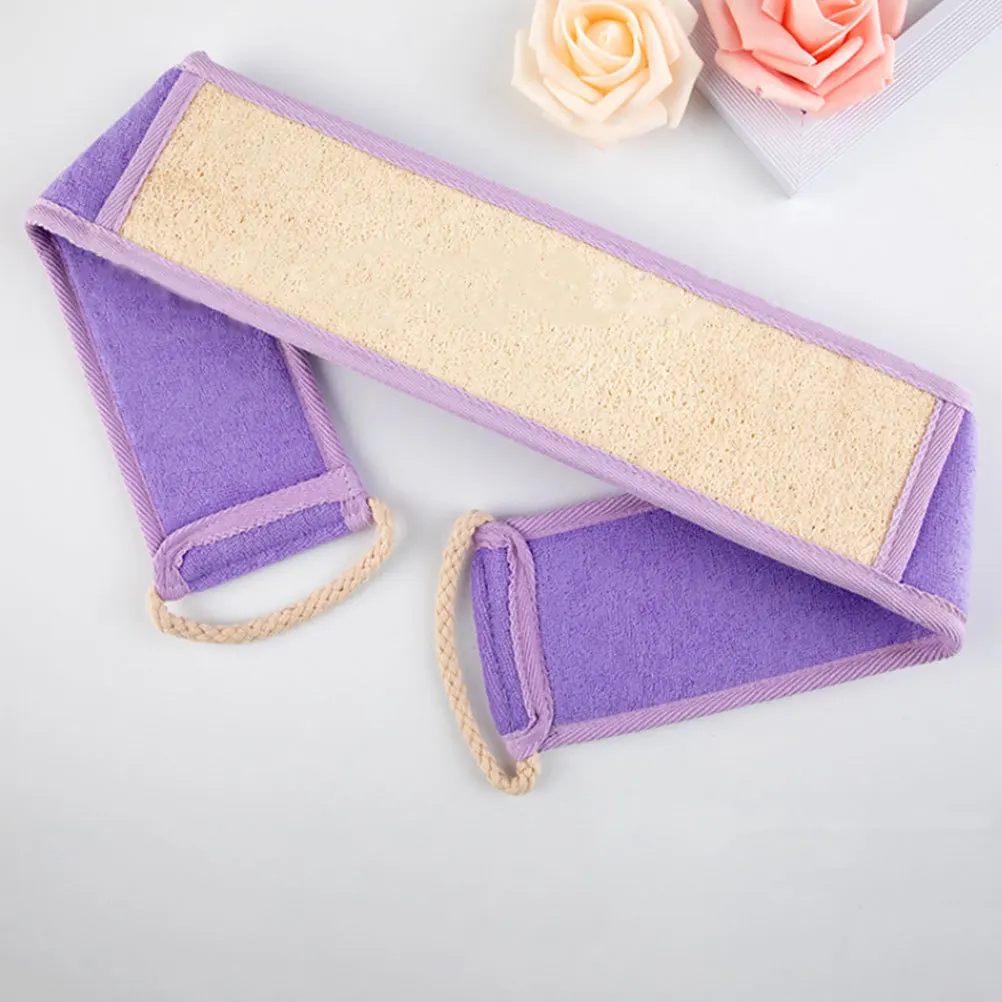 

2Pcs Loofah Back Scrubbers Stretchable Handles Exfoliating Back Washer Shower Deep Clean Body Scrub Towel Men Women Violet